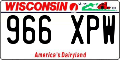 WI license plate 966XPW