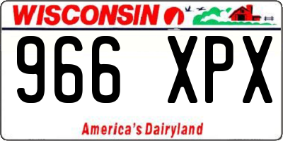 WI license plate 966XPX