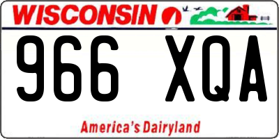 WI license plate 966XQA