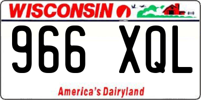 WI license plate 966XQL