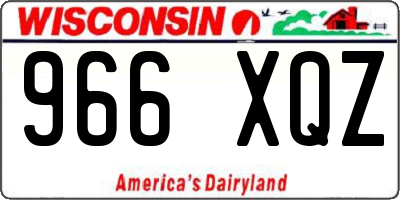 WI license plate 966XQZ
