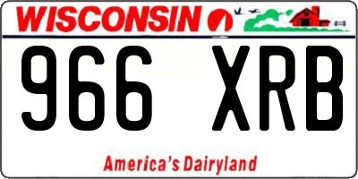 WI license plate 966XRB