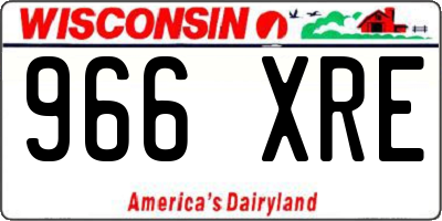 WI license plate 966XRE