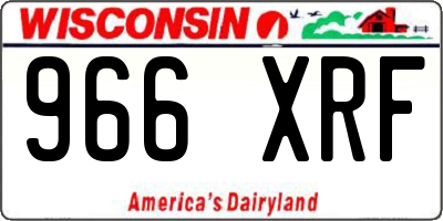 WI license plate 966XRF