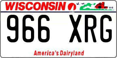 WI license plate 966XRG