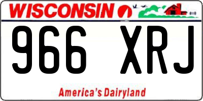 WI license plate 966XRJ