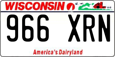 WI license plate 966XRN