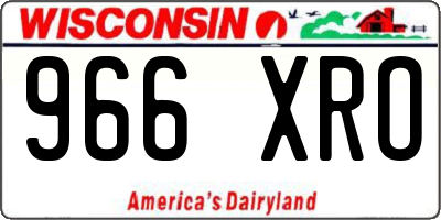 WI license plate 966XRO