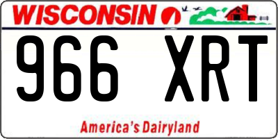 WI license plate 966XRT