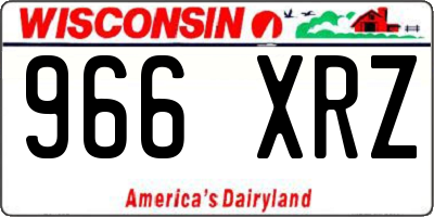 WI license plate 966XRZ