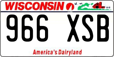 WI license plate 966XSB