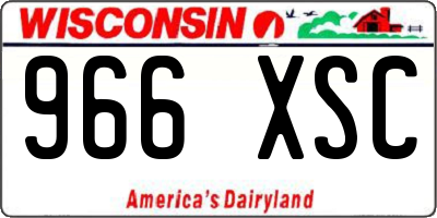 WI license plate 966XSC