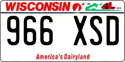 WI license plate 966XSD