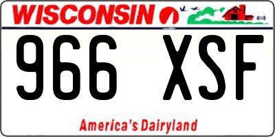 WI license plate 966XSF