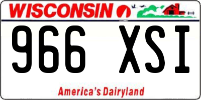 WI license plate 966XSI