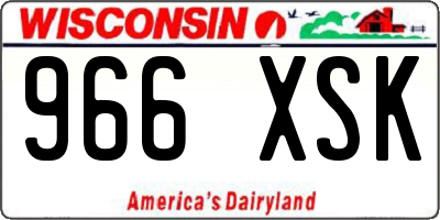 WI license plate 966XSK