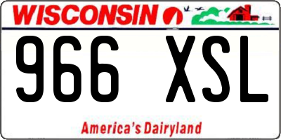 WI license plate 966XSL