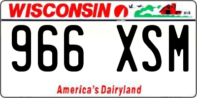 WI license plate 966XSM
