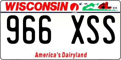 WI license plate 966XSS