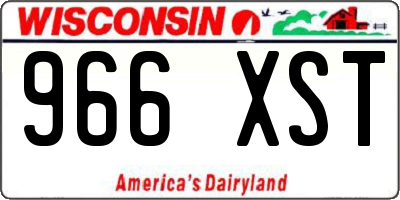 WI license plate 966XST