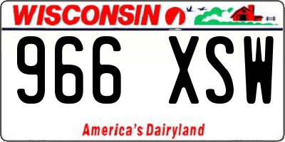 WI license plate 966XSW