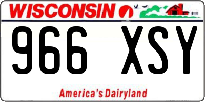 WI license plate 966XSY