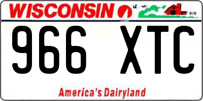 WI license plate 966XTC