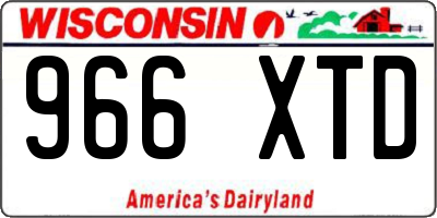 WI license plate 966XTD