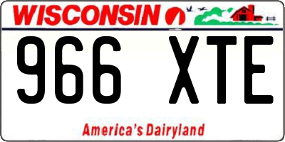 WI license plate 966XTE