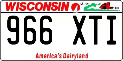 WI license plate 966XTI