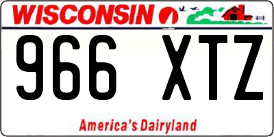 WI license plate 966XTZ