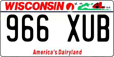 WI license plate 966XUB