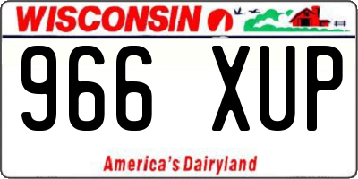 WI license plate 966XUP