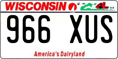 WI license plate 966XUS