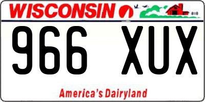 WI license plate 966XUX