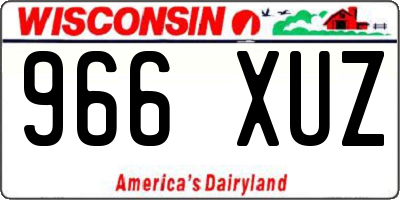 WI license plate 966XUZ