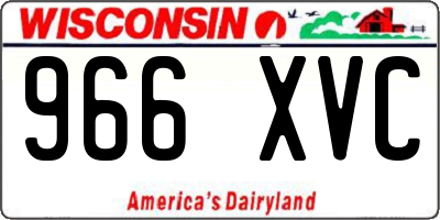 WI license plate 966XVC
