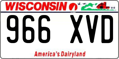 WI license plate 966XVD