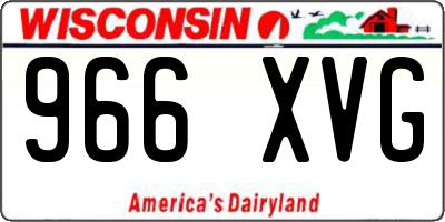 WI license plate 966XVG