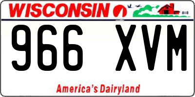 WI license plate 966XVM
