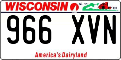 WI license plate 966XVN