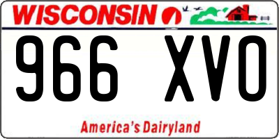 WI license plate 966XVO