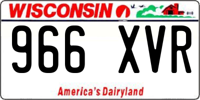 WI license plate 966XVR