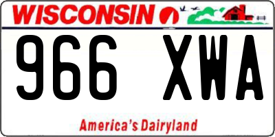WI license plate 966XWA