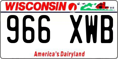 WI license plate 966XWB