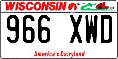 WI license plate 966XWD