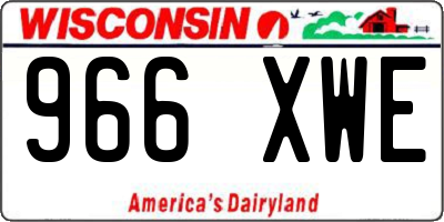 WI license plate 966XWE