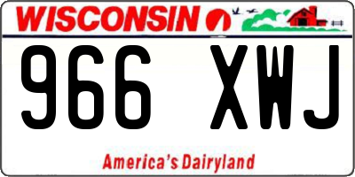 WI license plate 966XWJ