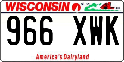 WI license plate 966XWK