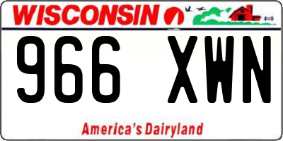 WI license plate 966XWN